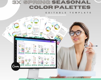 Spring Color Analysis Template: Stylist Business Canva Palettes (Digital Download)