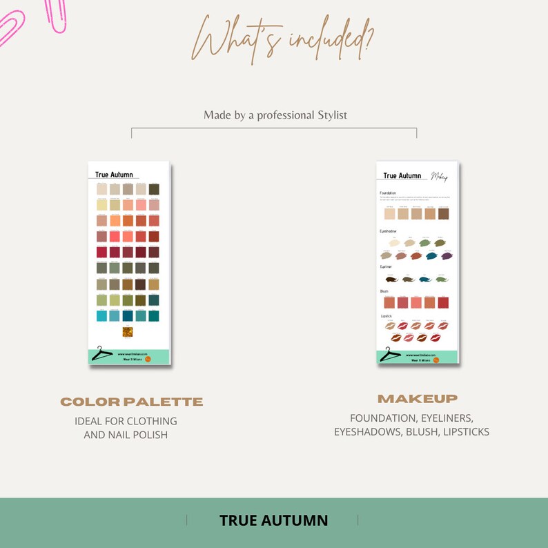 TRUE AUTUMN Seasonal Color Palette and Makeup Palette Armocromia