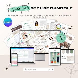 The Essentials Bundle for Stylists | Editable Canva Templates for Invoices, Branding, Onboarding & Style Discovery | Digital Kit