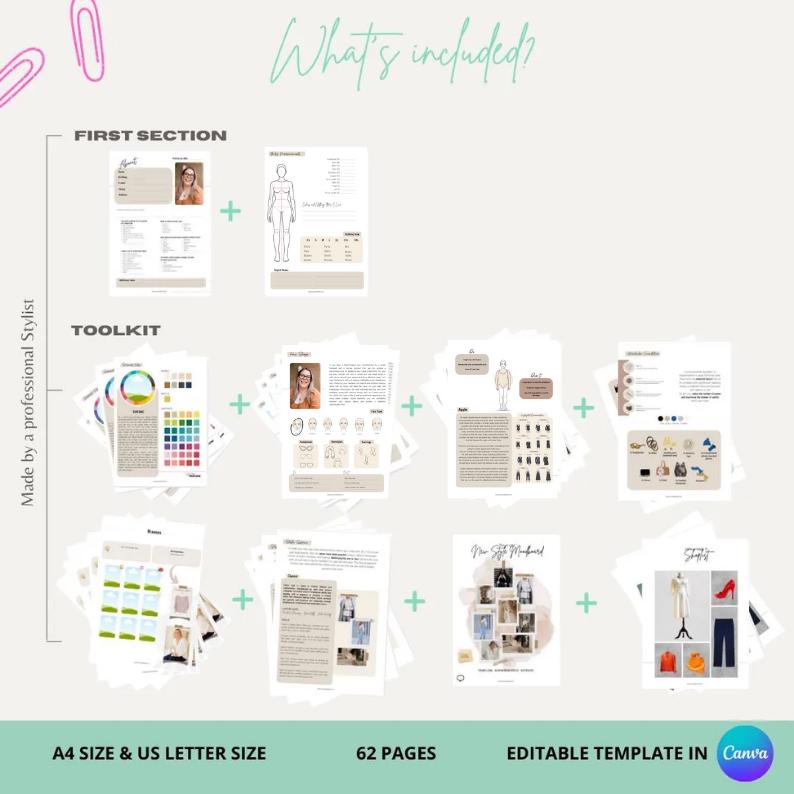 Create Style Book Editable Style Discovery Canva Template for Stylists | Personal Style ...