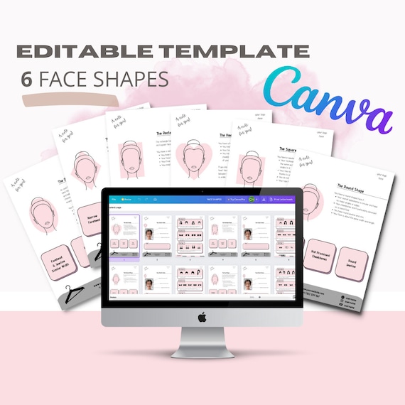 FACE SHAPE ANALYSIS Editable Face Shape Guide Canva Template Etsy España