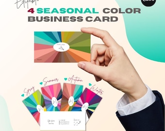 Seasonal Color Analysis Business Card Template: Canva Editable Palette (Digital Download)