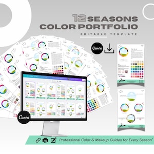 Color Analysis Template: 12 Seasons, Stylist Business (Canva, Instant Download)