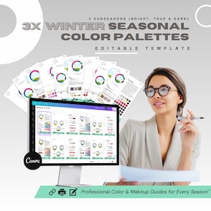 Winter Color Analysis Template: Stylist Canva Portfolio (A4 Digital Download)