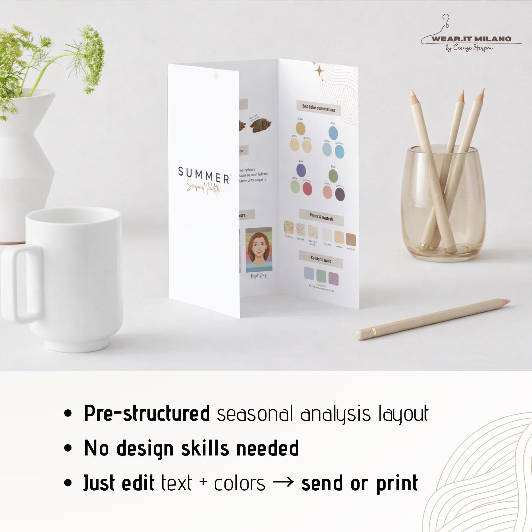 4 Seasonal Color Analysis Portfolio Canva Template Printable Client ...