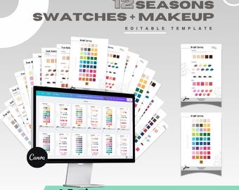 12 Seasons Color Palette Canva Template: Makeup & Armocromia Tool (Digital Download)