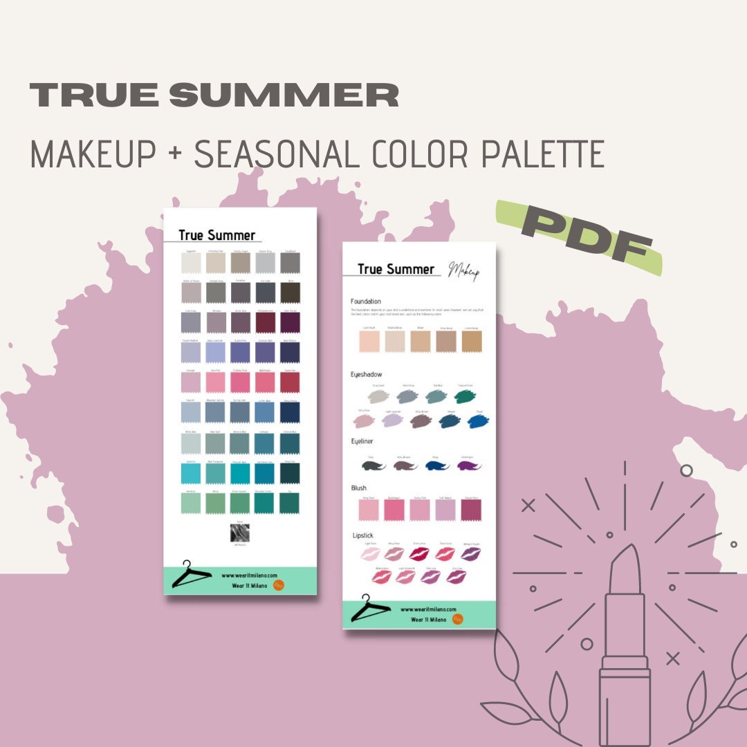 TRUE SUMMER Seasonal Color Palette and Makeup Palette Armocromia Analysis Complete Color Switch