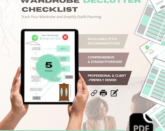 Wardrobe Declutter Checklist: Keep or Go Inventory Tracker (A4 Download)