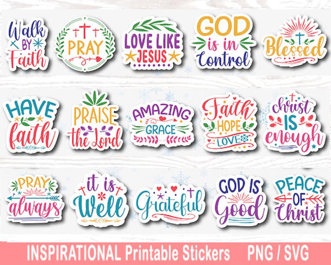 Bible, Printable Stickers Bundle, PNG, Christian Stickers, Sticker Png ...