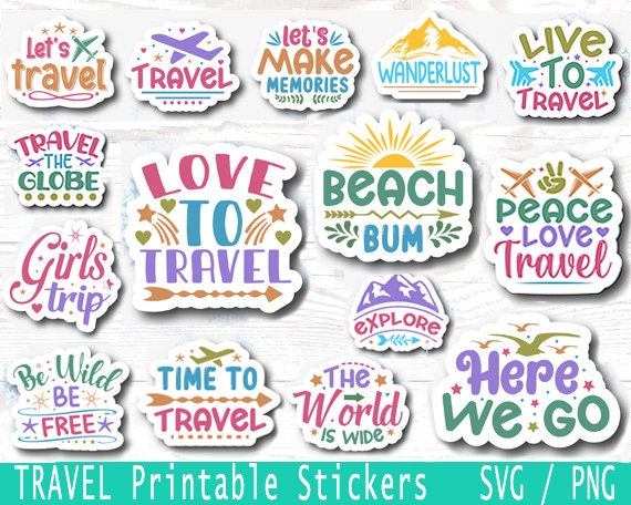 Travel Stickers, Adventure Svg, Travel Svg, Digital Stickers