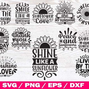 Pacote SVG de girassol, arquivos SVG para Cricut, impressões de arte digital, download digital instantâneo, arquivos Cricut, flor svg, uso comercial