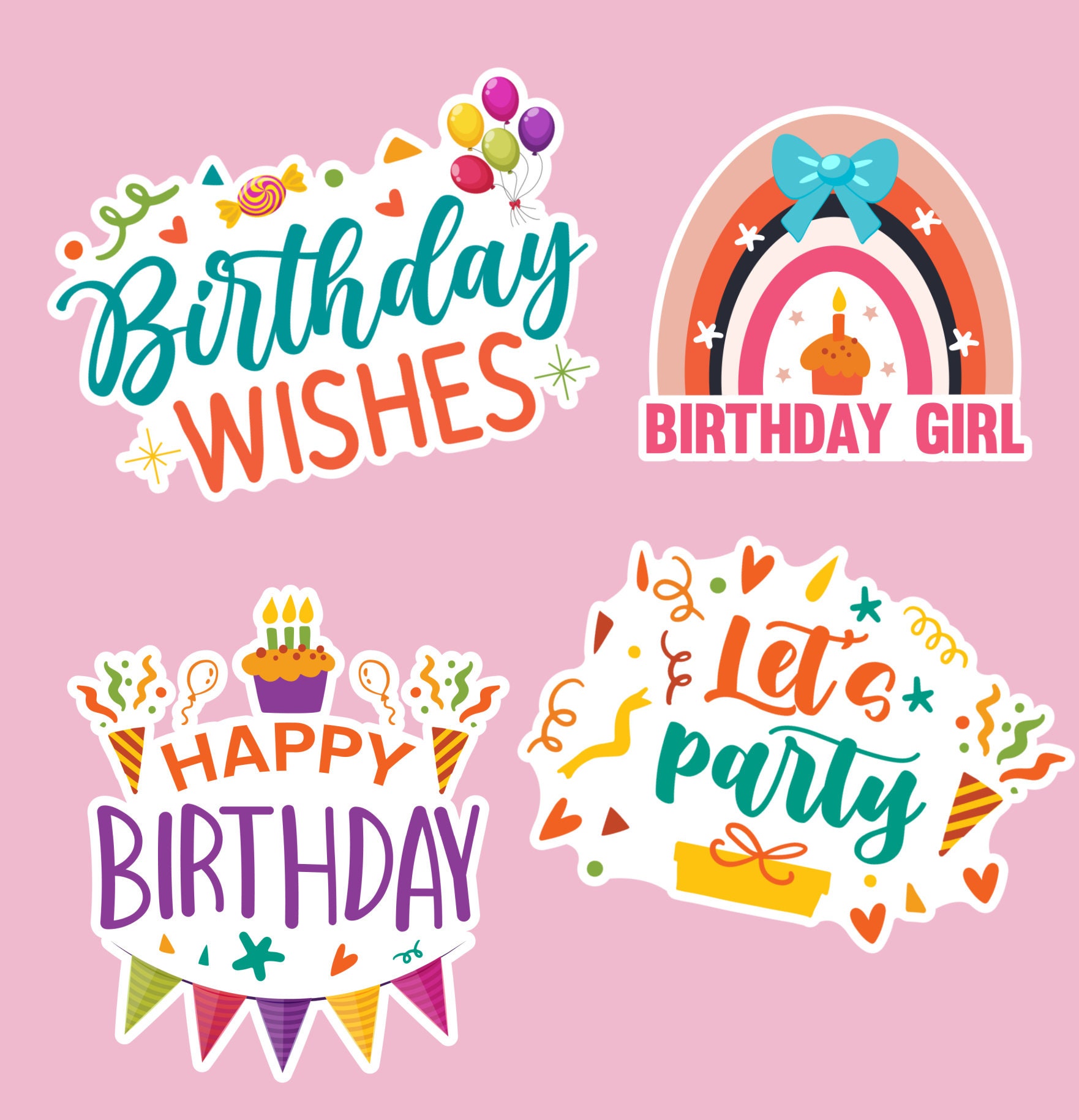 Happy birthday stickers  Birthday stickers, Printable scrapbook