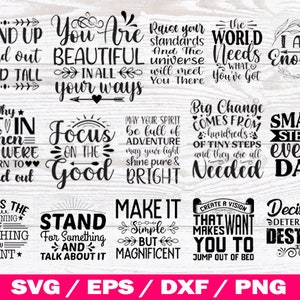 Motywacyjne svg, Inspirujące cytaty SVG Bundle, Pliki SVG dla Cricut, Wzrost svg bundle, Natychmiastowe pobieranie cyfrowe, Silne kobiety