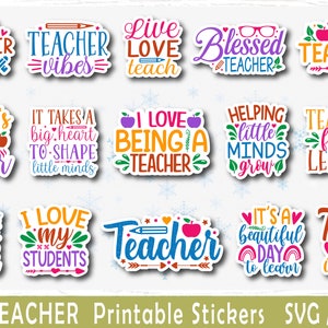 Digital Stickers, PNG, Printable Stickers svg, Teacher Bundle, Teacher SVG, School SVG, Teach, Teacher Gift svg, svg, Cut Files for Cricut