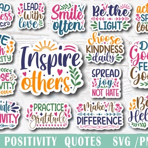 Inspirational svg, digitale Aufkleber bündel, Mentale Gesundheit png, Cricut svg, Aufkleber svg, Positivity Aufkleber, bedruckbare Aufkleber Bundle