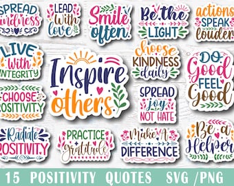 Inspirational svg, Digital stickers bundle, Mental Health png, Cricut svg, Sticker svg,Positivity stickers,Printable Stickers Bundle