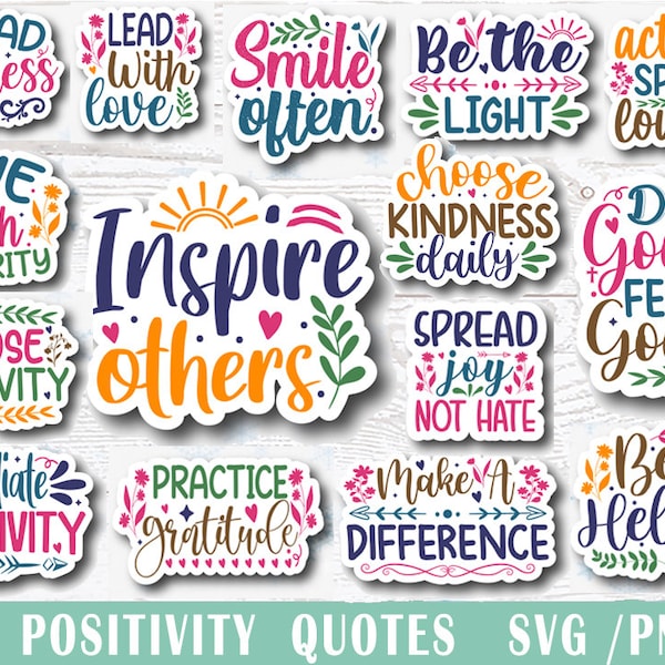 SVG inspirant, paquet d’autocollants numériques, png de santé mentale, Cricut svg, autocollant svg, autocollants de positivité, paquet d’autocollants imprimables