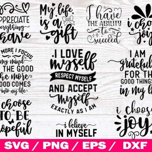 Mental Health SVG, Inspirational SVG Bundle, Strong Woman svg, Motivationssvg, Wachstums-Mentalität, Frauen Glaube, SVG Dateien für Cricut