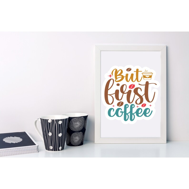 Printable Coffee Stickers Svg Bundle Coffee Mug Cricut Svg Etsy
