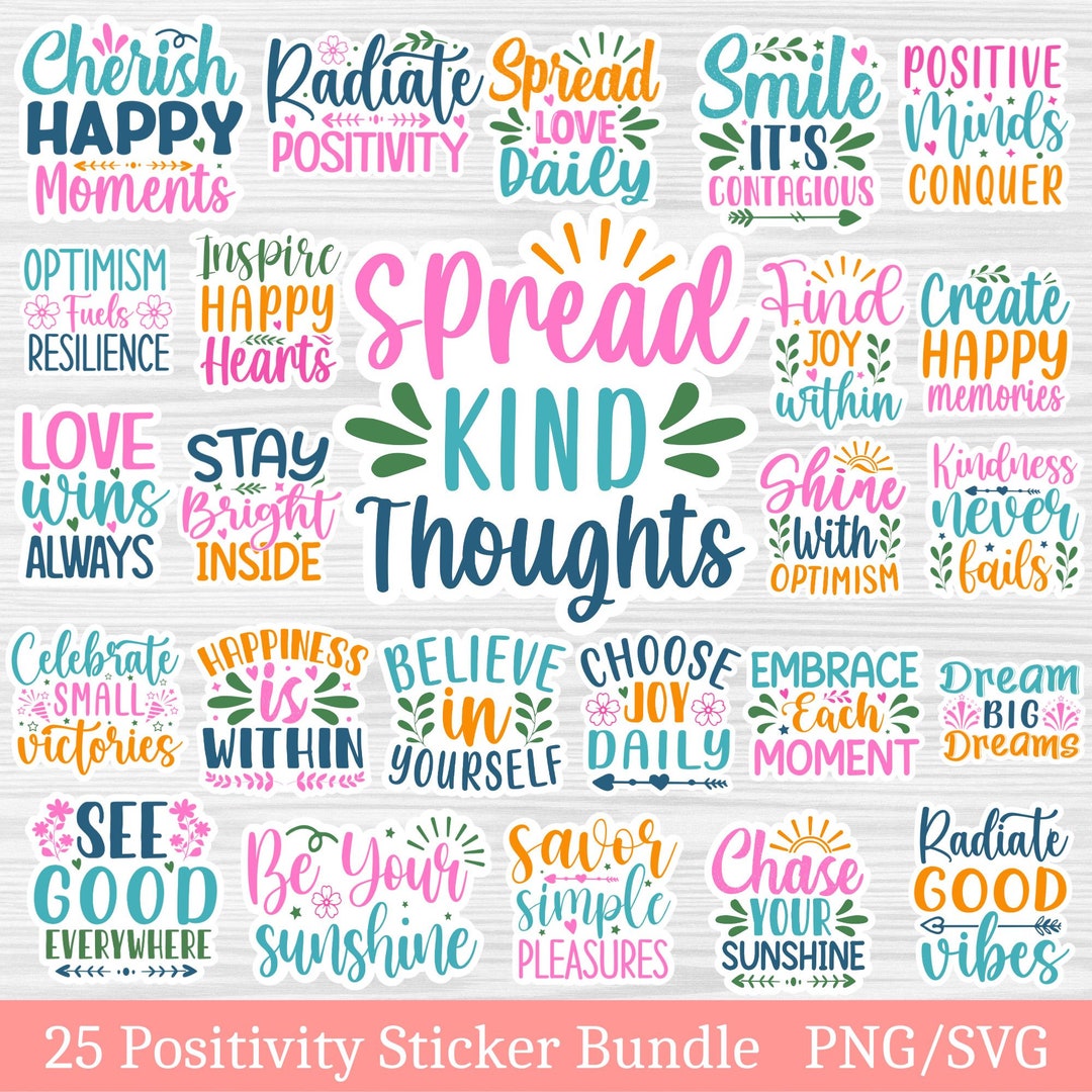 Inspirational Svg, Pink, Digital Stickers Bundle, Mental Health Png ...