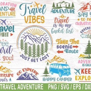 Abenteuer svg, Reise svg Bundle, Urlaub svg, Flugzeug svg, Tshirt svg, SVG-Dateien Cricut, Inspirational svg, druckbare Kunst, Travel Clip Art