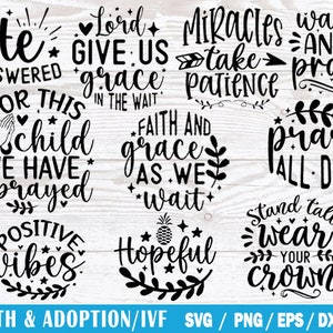 Paquete cristiano svg, encanto de adopción png, svg inspirador, svg de adopción, svg de fe, FIV, mamá biológica, madre biológica, adopción de bebé, nacimiento png