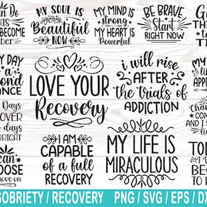 Sobriety svg, Mental Health SVG, Addiction svg, Inspirational SVG Bundle, Motivational svg, Recovery SVG Files for Cricut, Coffee Cup svg,