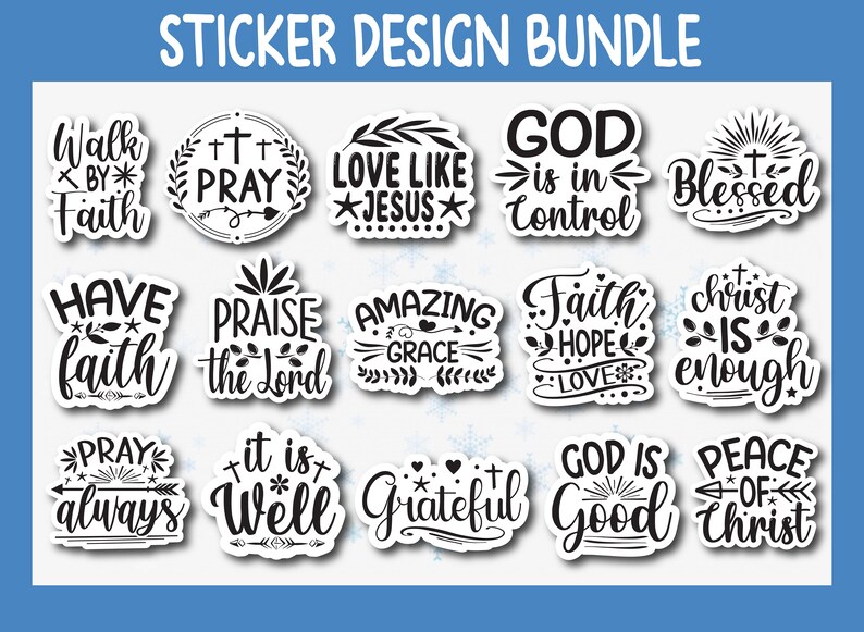 Bible Printable Stickers Bundle PNG Christian Stickers - Etsy