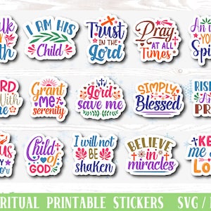 Christliche Aufkleber svg, digitale Aufkleber, Bibel svg, Inspirierende Aufkleber Digital, Erholung Aufkleber druckbar, druckbare Aufkleber Bundle