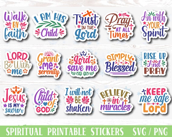 Christian Stickers Svg, Digital Stickers, Bible Svg, Inspirational