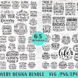 Nüchternheit, Genesung, Inspirierende SVG Bundle, PNG, psychische Gesundheit SVG, Sucht svg, motivierende svg, Dateien für Cricut, Wachstum Mindset,