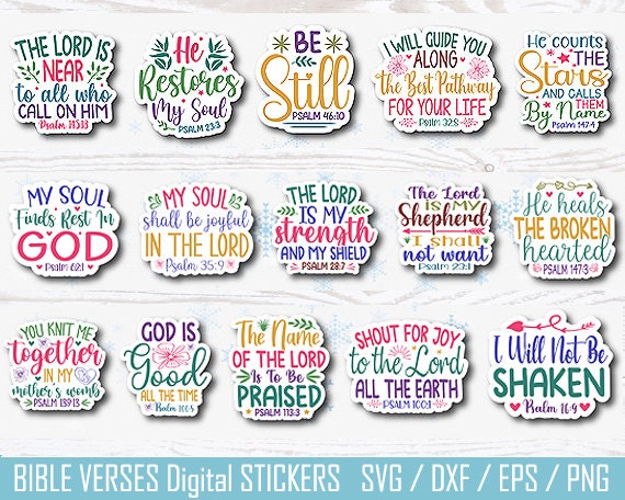 Christian Stickers Svg, Bible Svg, Inspirational Sticker Bundle