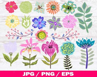 Digital Stickers, PNG, Flower ClipArt, Flower png, Spring Clip Art, Clip Art,  Spring Clip Art, Flowers, Botanical Clip Art