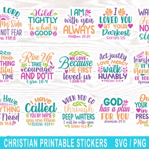 Christliche Aufkleber Svg, Bibel Svg, Wiederherstellung Aufkleber druckbare, inspirierende Aufkleber Bundle Digital, druckbare Aufkleber Bundle