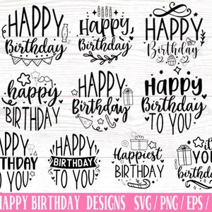 Happy Birthday Cricut svg, Happy Birthday svg, Happy Birthday Cake Topper svg, Birthday svg, SVG Dateien für Cricut, Geburtstag Clipart