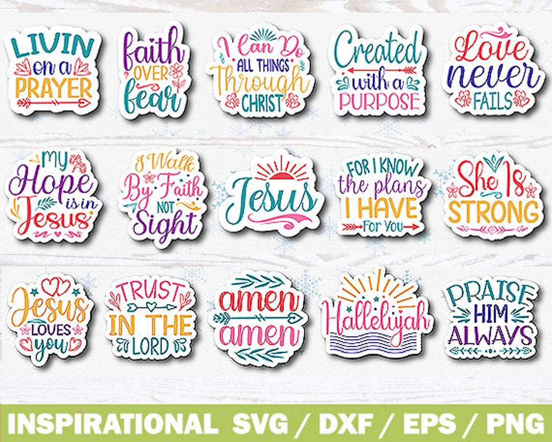 Encouraging Bible Verse Printable Stickers for Cricut