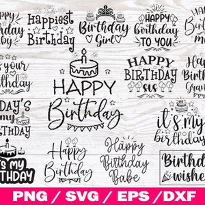 Happy Birthday svg Bundle, Birthday svg,  Birthday Party svg, Birthday Cake svg, Mom Birthday svg, Grandma Birthday svg, Birthday Clipart