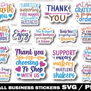 Digital Stickers svg, Small Business Stickers, Commercial Use svg, Entrepreneur svg, Shop Local svg, Merci svg, Shop Small svg, Digital