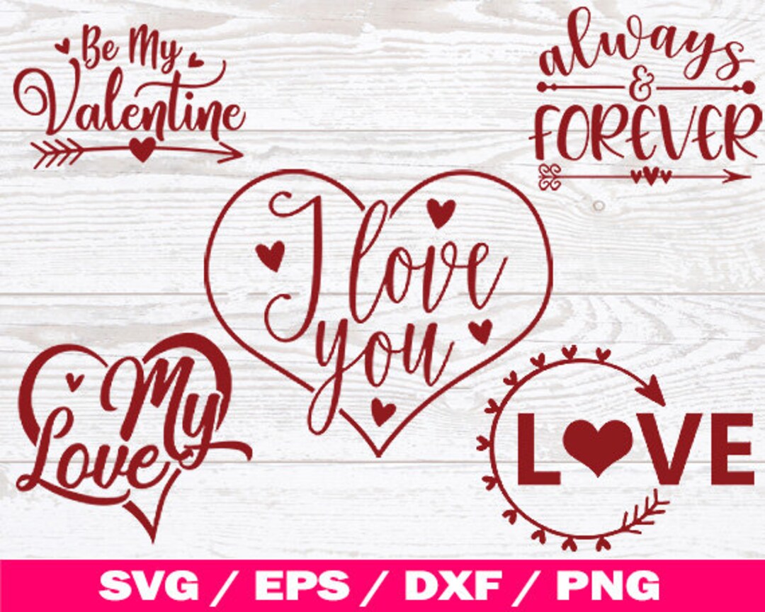 Valentines Day SVG Bundle, SVG Files for Cricut, Valentines Day Card ...