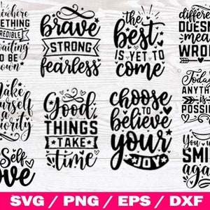 Mental Health SVG, Inspirational SVG Bundle,  Strong Woman svg, Motivational svg, Growth Mindset, Positive Quotes, SVG Files for Cricut