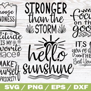 Santé mentale SVG, Mentalité de croissance, Paquet SVG inspirant, Be Kind svg, Femme forte svg, Self Love svg, Self Care, Motivation svg