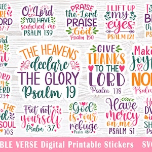 Bibel Vers svg, christliche Aufkleber svg, kommerzielle Nutzung, Inspirational Sticker Bundle, Planer Stickers, Genesungsaufkleber druckbar