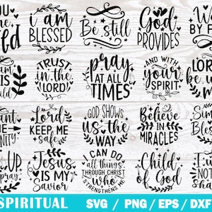 Naklejki cyfrowe, religijne svg, inspirujące cytaty SVG Bundle, religijne svg, brelok svg, silna kobieta svg, Cricut, sztuka do druku