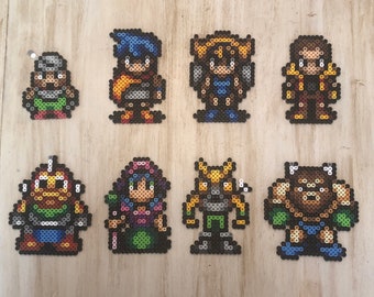 Breath of Fire I Magnets | Ryu | Nina | Karn | Bo | Gobi | Ox | Mogu | Bleu | Retro SNES Goodness | Perler Bead Art | Game Room Decor |