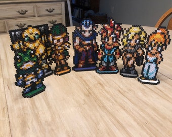 Chrono Trigger Stands | Magnets | Perler Sprites | Chrono Trigger | Chrono | Marle | Lucca | Robo | Magus | Frog | Ayla | Retro | SNES
