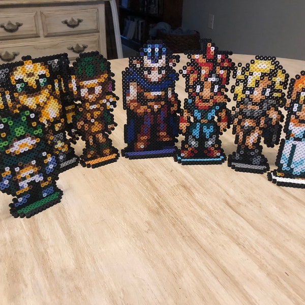 Chrono Trigger Stands | Magnets | Perler Sprites | Chrono Trigger | Chrono | Marle | Lucca | Robo | Magus | Frog | Ayla | Retro | SNES