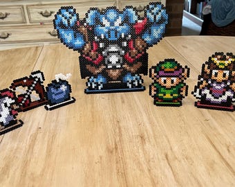 Legend of Zelda Perler Bead Art | Link to the Past | Standees | Magnets | Ganon | Link | Princess Zelda | Chicken | Pelican | Retro Art