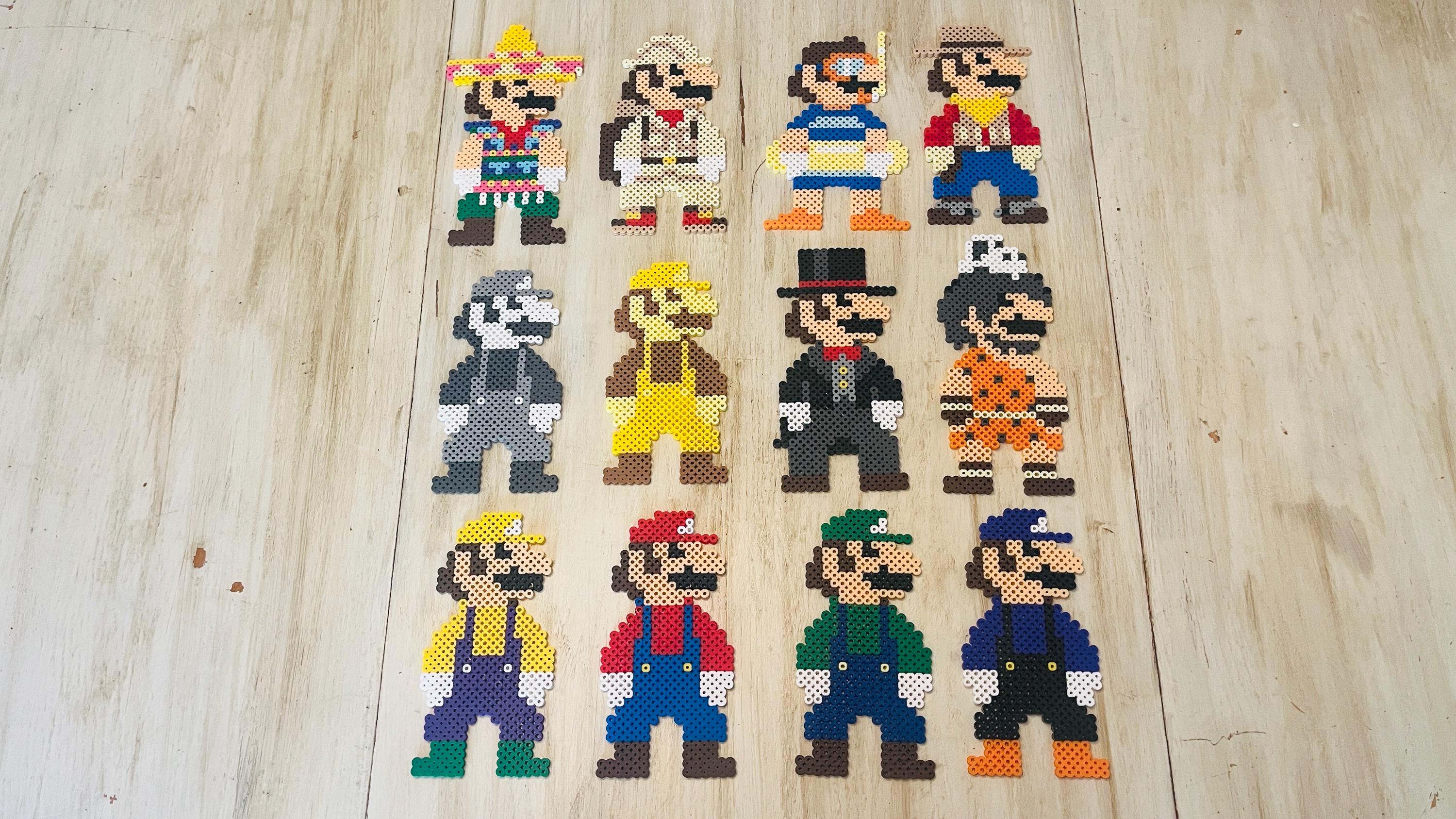 Super Mario Odyssey Perler Bead Standees | Magnets | Mario | Luigi