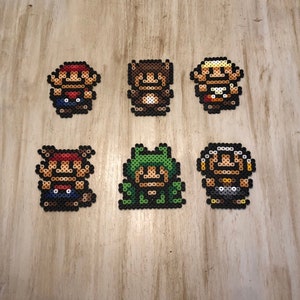 Super Mario Bros 3 Mini Keychains | Magnets | Racoon Mario | Tanooki Mario | Fire Mario | Frog Mario | Pixel Art | SNES Retro  | Game Room |