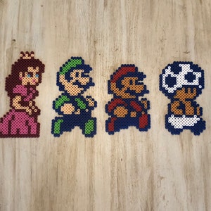 Super Mario Bros 2 Magnets | Mario | Luigi | Toad | Princess Toadstool | Retro game room decor | Perle Pixel Art Sprites |